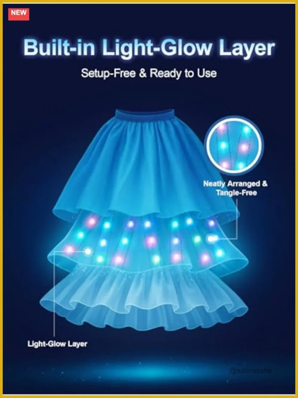 Light Up Princess Costume Dress with Cape, Wand & Crown for Girls